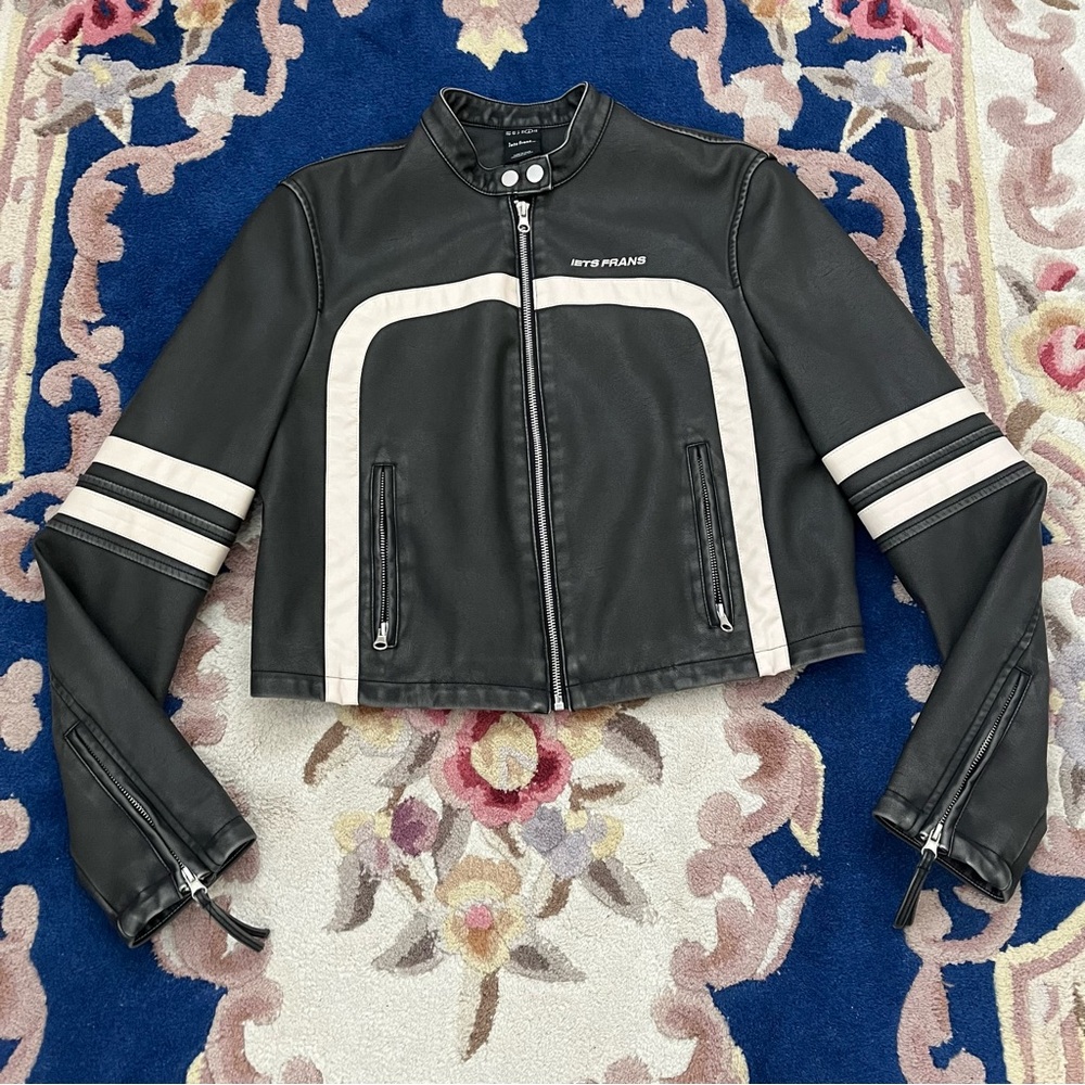 Faux leather Iets Frans racing jacket